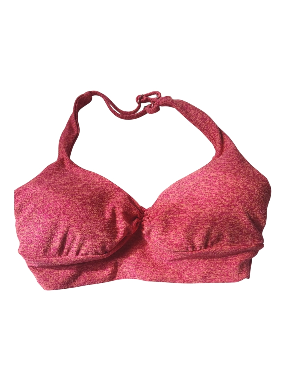 Bombshell Sportswear Pink Red Heathered Halter Sports Bra